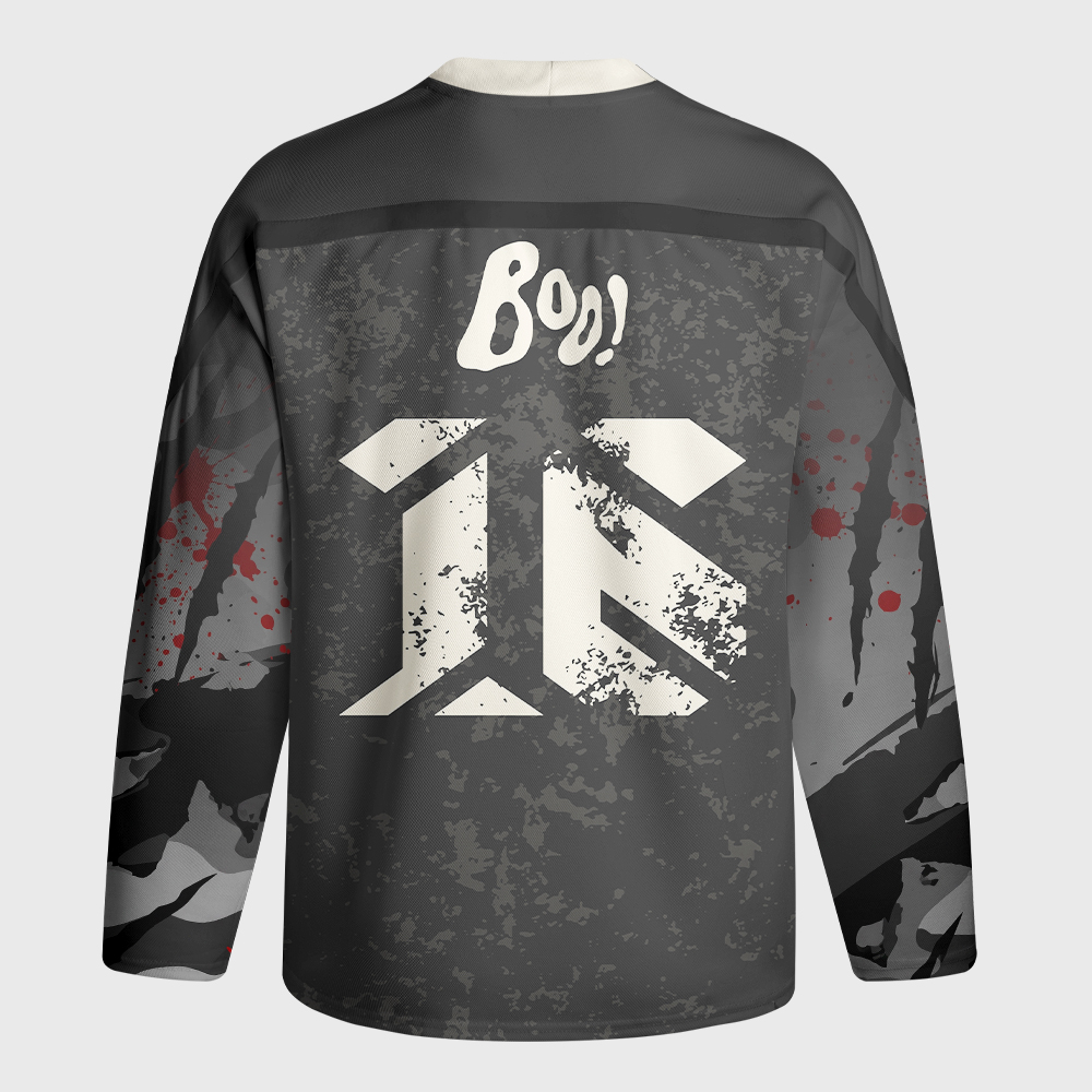 Tokyo-Tiger Spooky Ghost with Knife Long-Sleeve Hockey Jersey