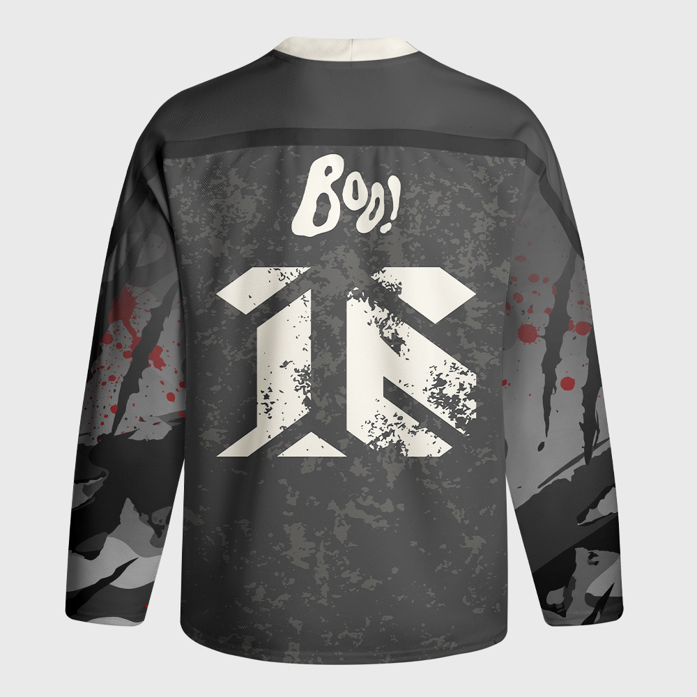 Tokyo-Tiger Spooky Ghost with Knife Long-Sleeve Hockey Jersey