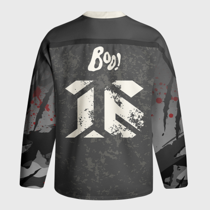 Tokyo-Tiger Spooky Ghost with Knife Long-Sleeve Hockey Jersey