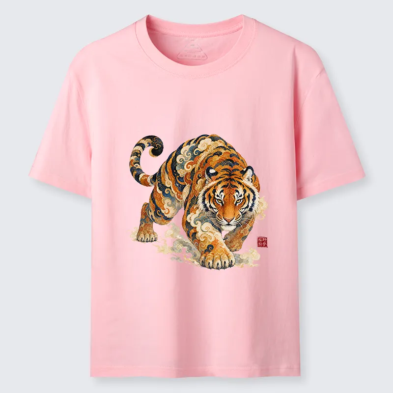 Tokyo-Tiger Vintage Cloud Tiger Print Classic T-Shirt