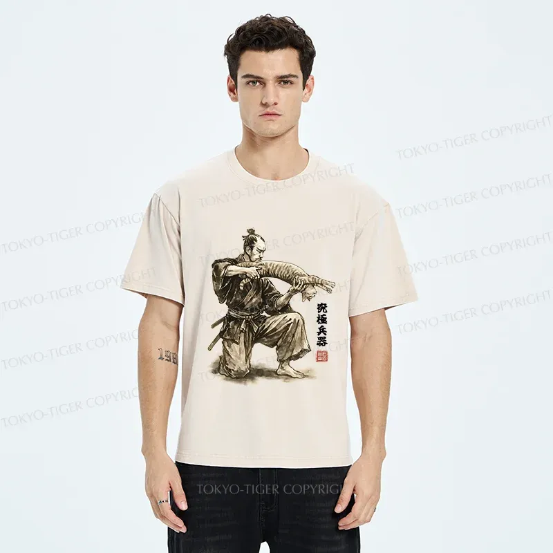 Tokyo-Tiger Ultimate Weapon Funny Washed T-Shirt