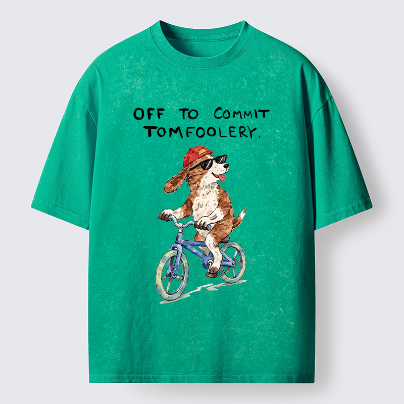 Tokyo-Tiger Funny Mischief Dog Meme Washed T-Shirt