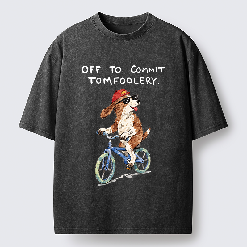 Tokyo-Tiger Funny Mischief Dog Meme Washed T-Shirt