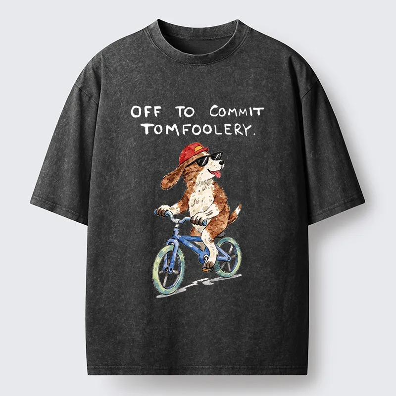 Tokyo-Tiger Funny Mischief Dog Meme Washed T-Shirt