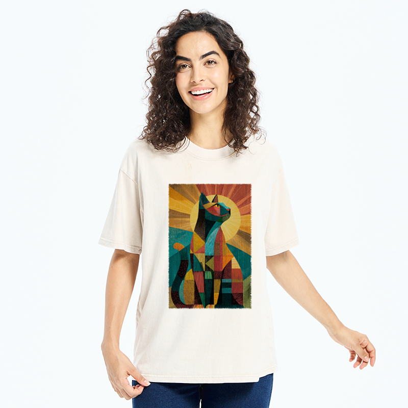 Tokyo-Tiger Halo Cat Washed T-Shirt