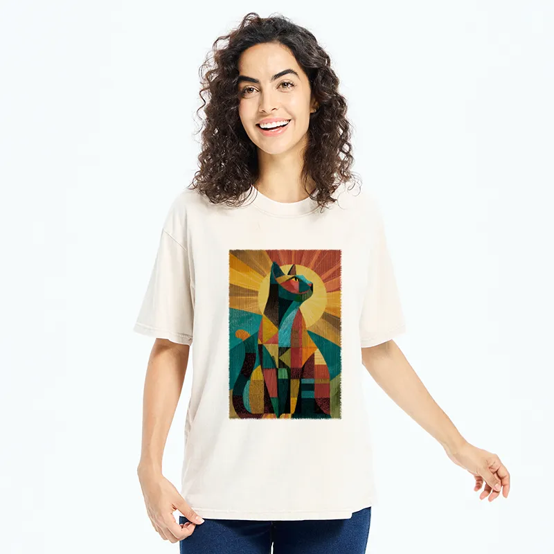 Tokyo-Tiger Halo Cat Washed T-Shirt