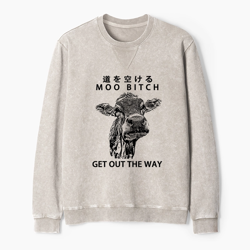 Tokyo-Tiger Funny Cow Washed Terry Sweatshirt