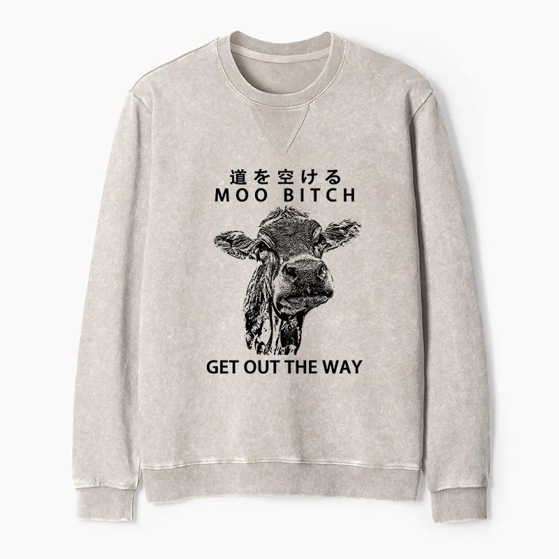 Tokyo-Tiger Funny Cow Washed Terry Sweatshirt