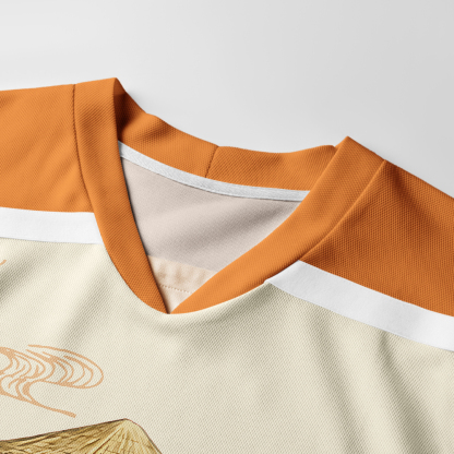 Tokyo-Tiger Zen Relax Cat Graphic Long-Sleeve Hockey Jersey