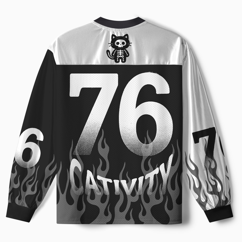 Tokyo-Tiger Purranormal Cativity Paneled Long Sleeve Jersey