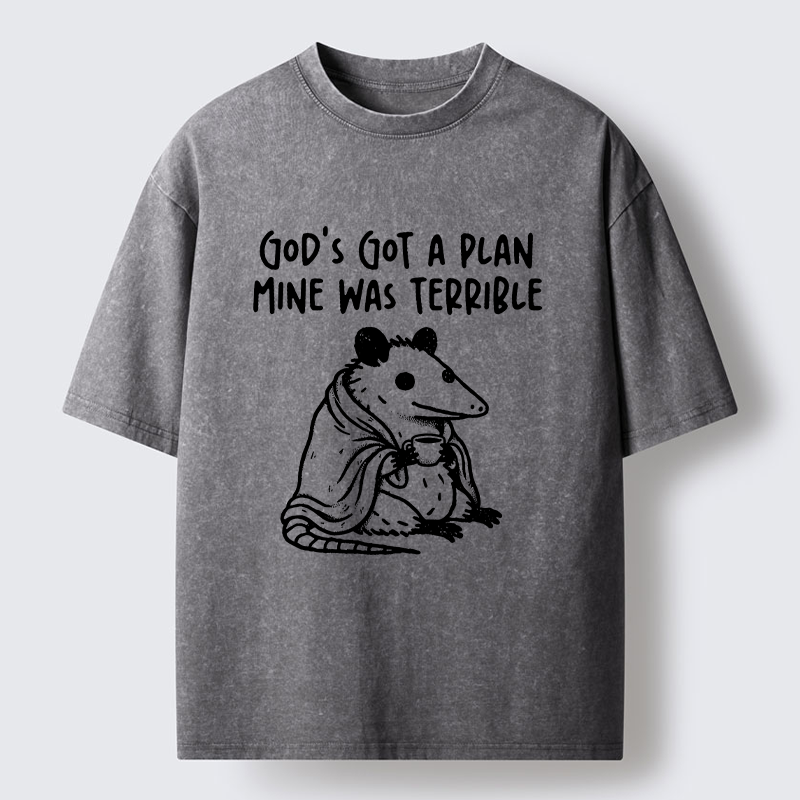 Tokyo-Tiger Chill Coffee Opossum Washed T-Shirt