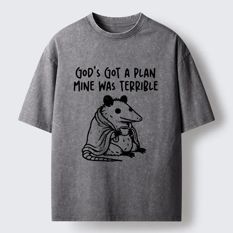 Tokyo-Tiger Chill Coffee Opossum Washed T-Shirt
