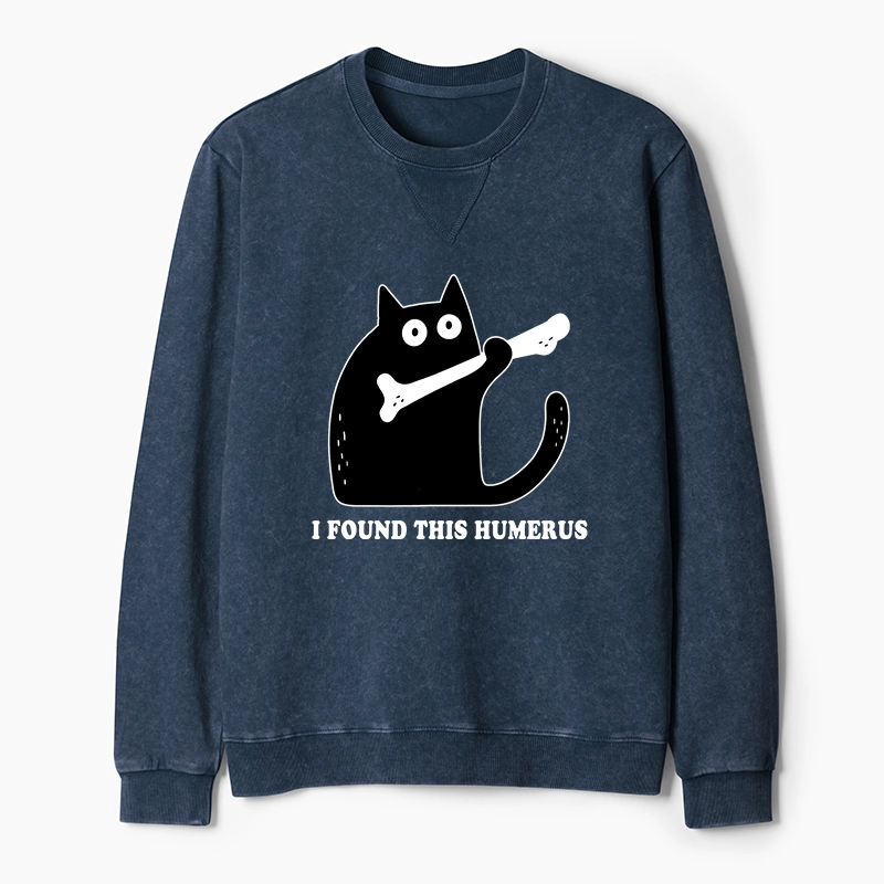Tokyo-Tiger Cat Found This Humerus Washed Terry Sweatshirt
