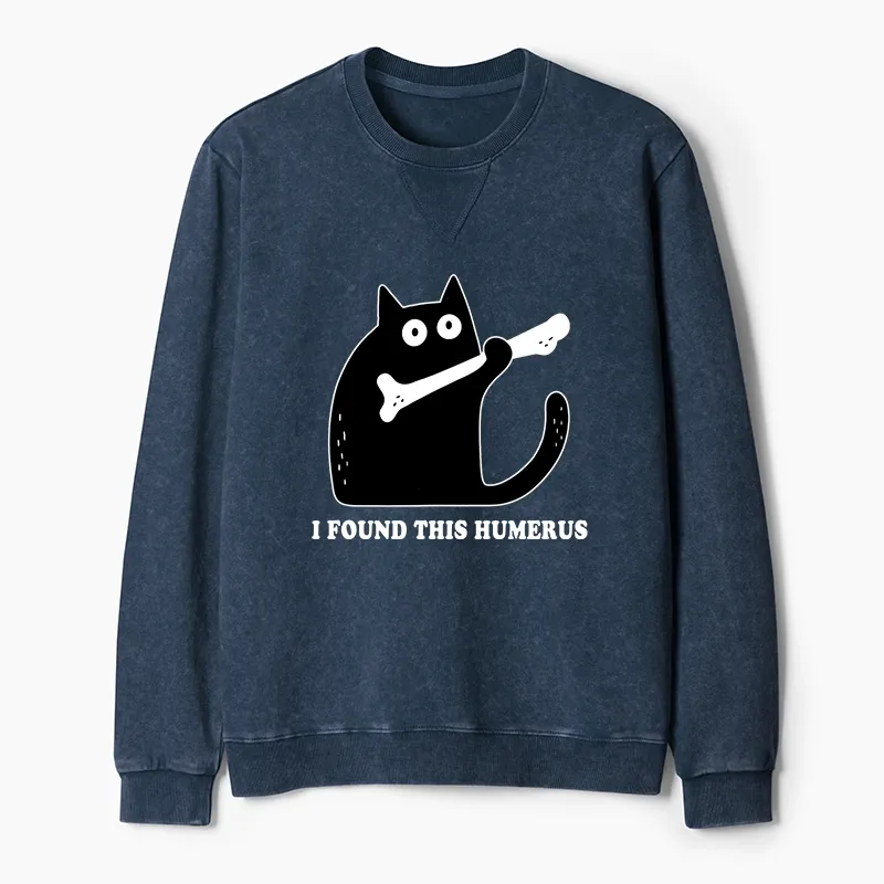 Tokyo-Tiger Cat Found This Humerus Washed Terry Sweatshirt
