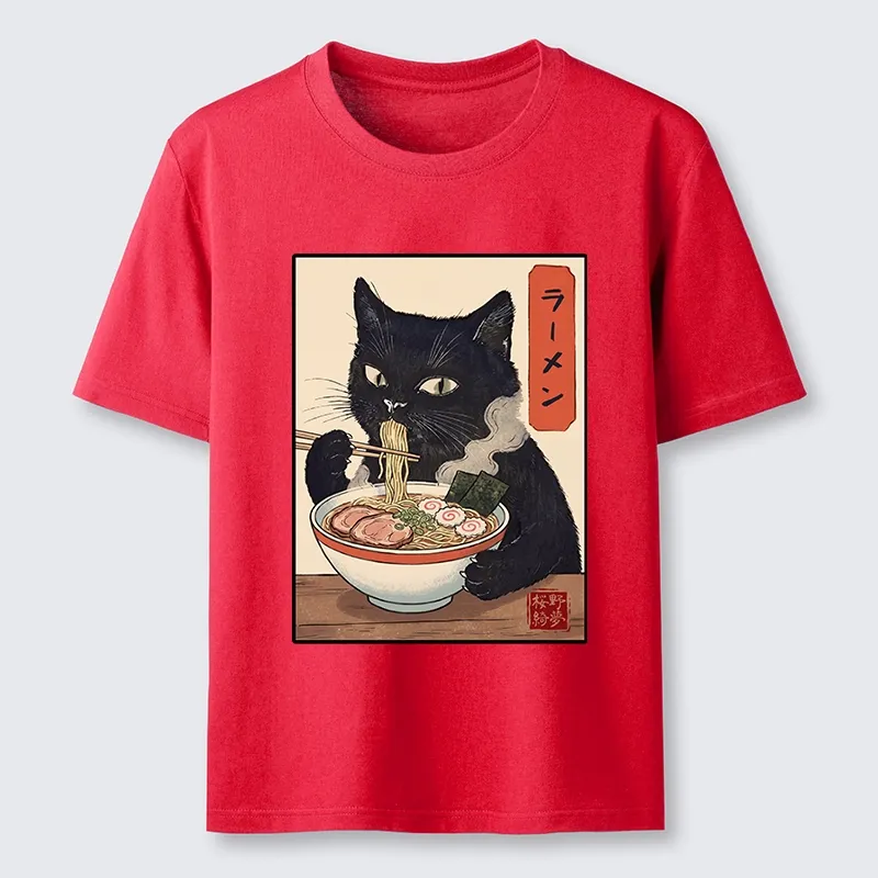 Tokyo-Tiger Ramen Eating Cute Cat Classic T-Shirt