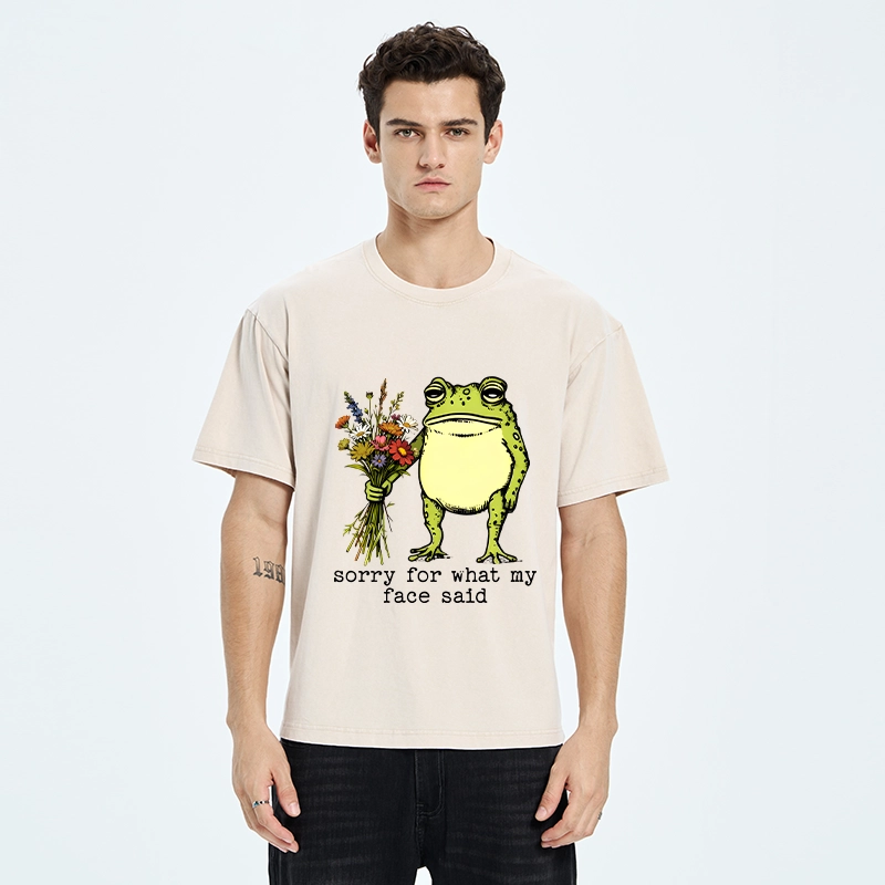 Tokyo-Tiger Frog Sorry Mode Activated Washed T-Shirt