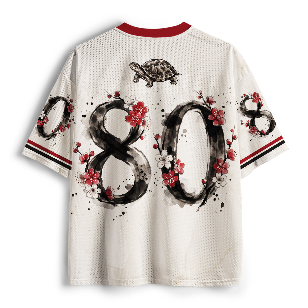 Tokyo-Tiger Vintage Ink Tortoise Plum Tree Art Mesh Jersey