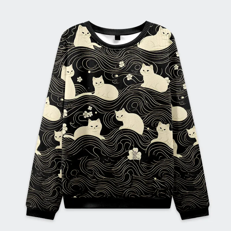 Tokyo-Tiger Mysterious Cat Christmas Ugly Sweatshirt