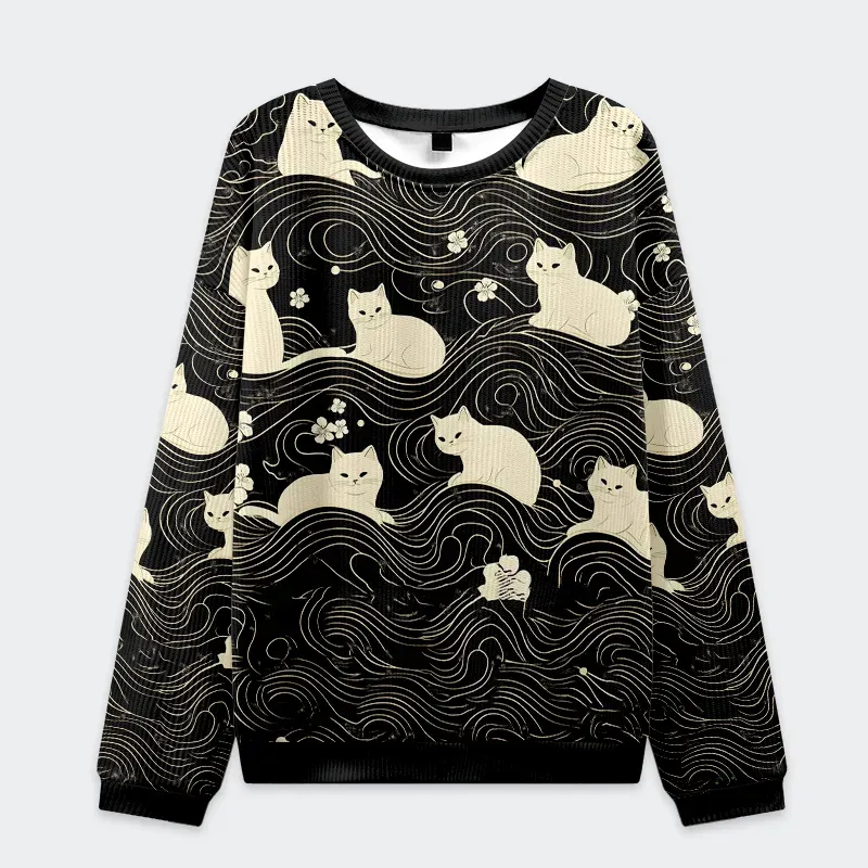 Tokyo-Tiger Mysterious Cat Christmas Ugly Sweatshirt