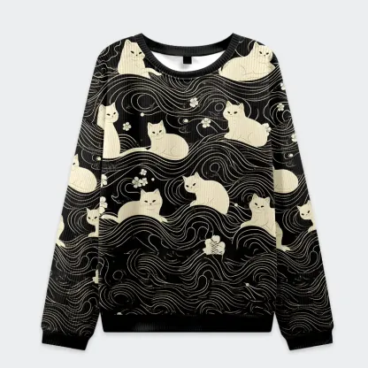 Tokyo-Tiger Mysterious Cat Christmas Ugly Sweatshirt