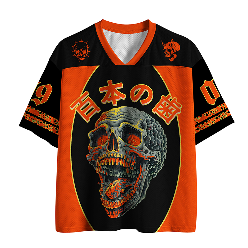 Tokyo-Tiger Hundred-Fang Skull Red Version Mesh Jersey
