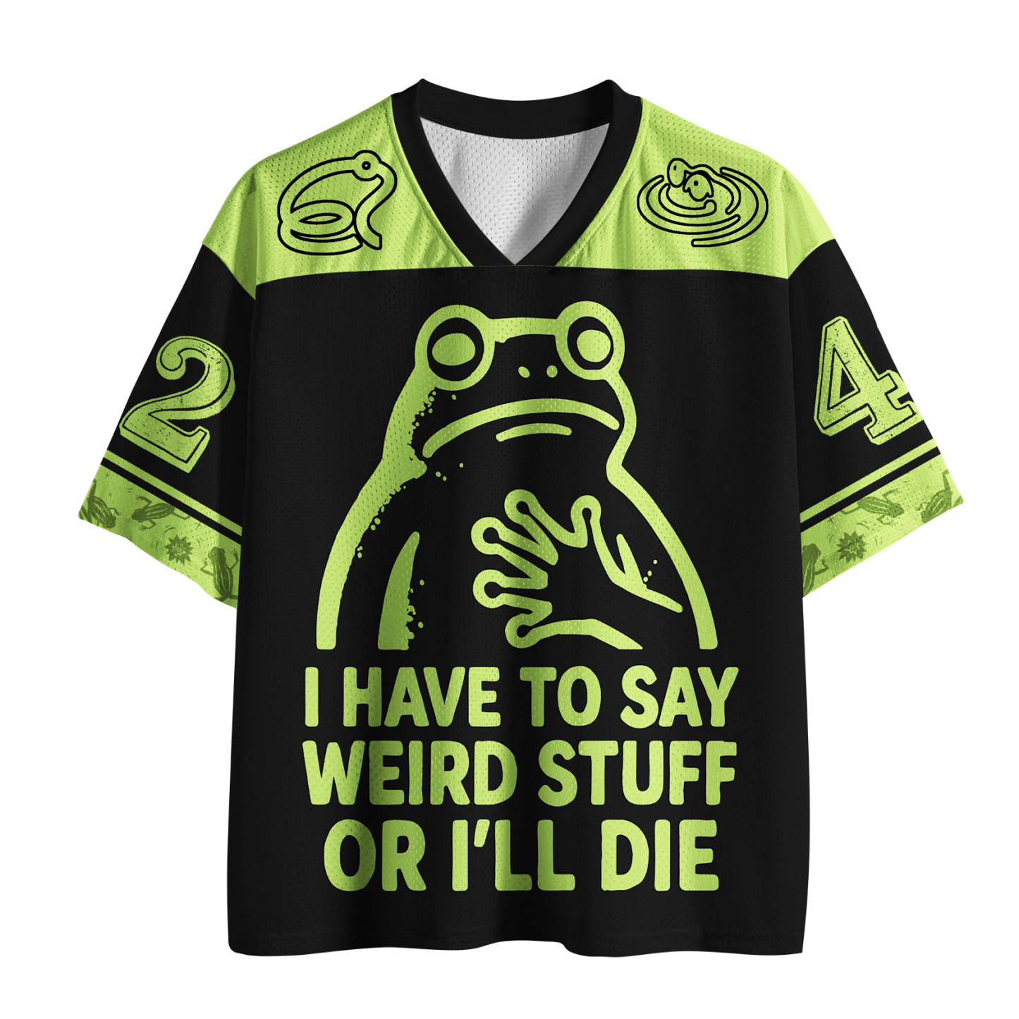 Tokyo-Tiger Weird Funny Print Frog Mesh Jersey Sale