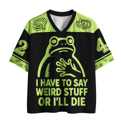 Tokyo-Tiger Weird Funny Print Frog Mesh Jersey