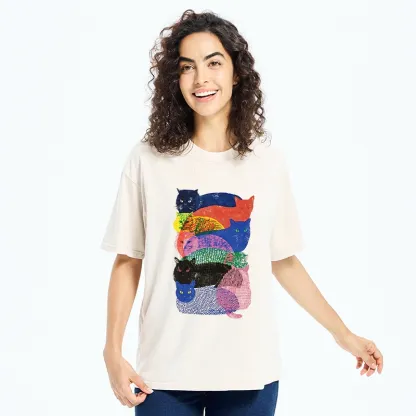 Tokyo‑Tiger Retro Cat Art Washed T‑Shirt