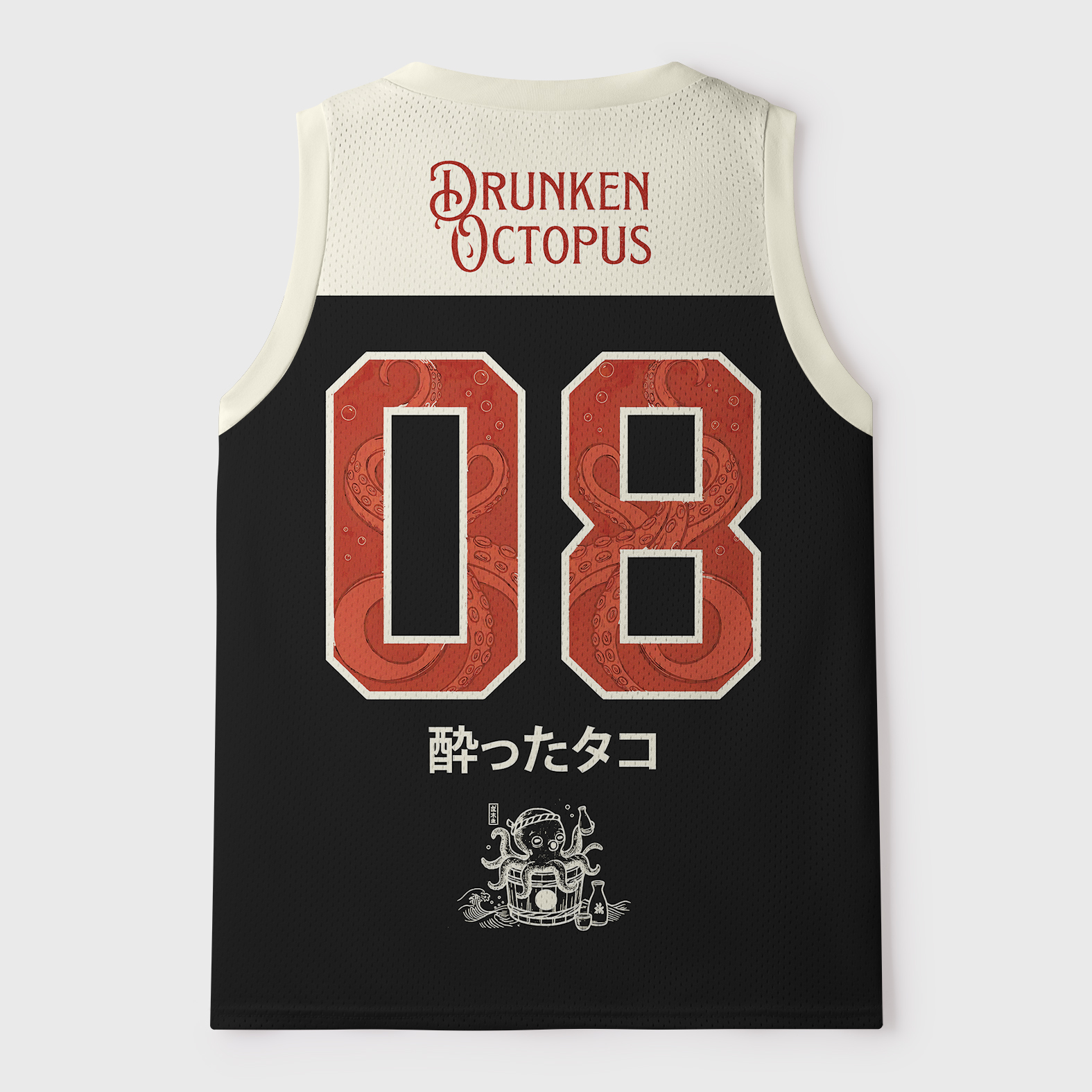 Tokyo-Tiger Quirky Retro Osaka Octopus Mesh Tank Top