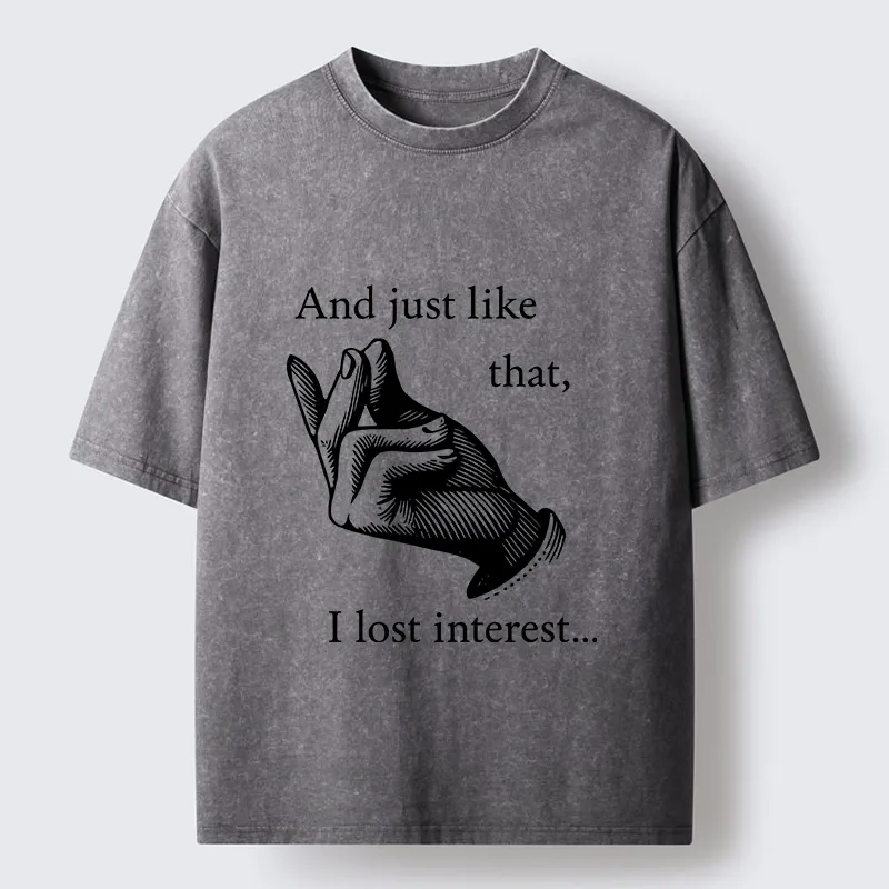 Tokyo‑Tiger Funny Lose Interest Washed T‑Shirt