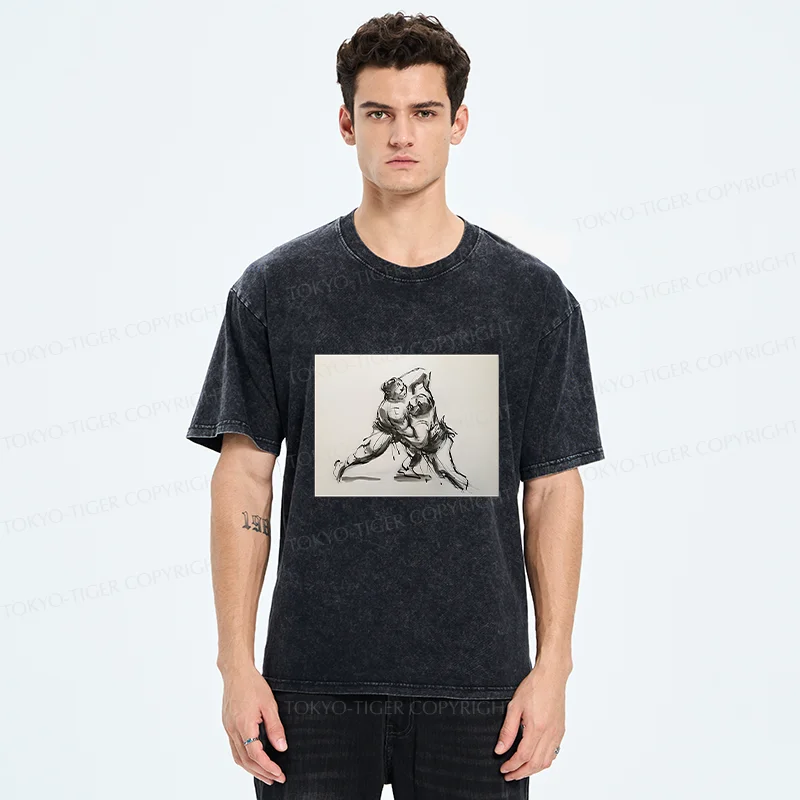 Tokyo-Tiger Sumo Sketch Washed T-Shirt
