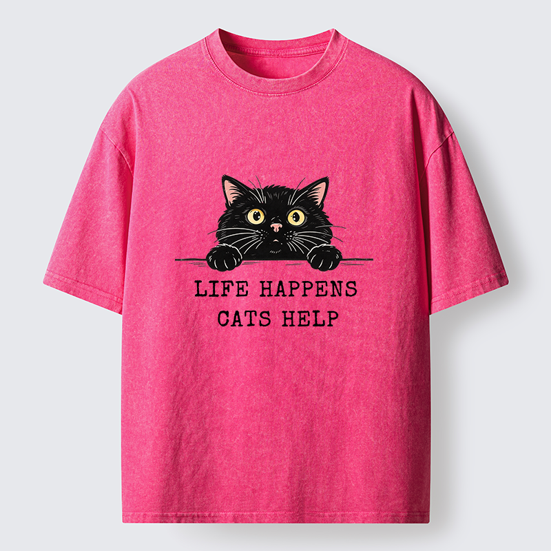 Tokyo-Tiger Cat Brings Solace To Life Washed T-Shirt