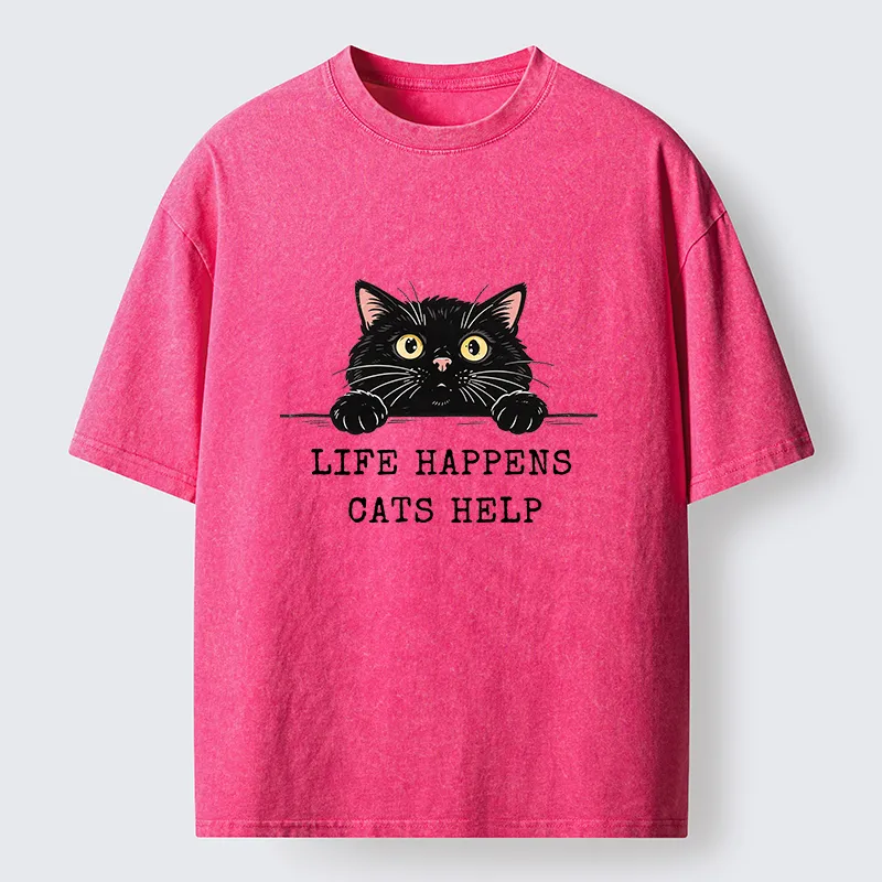 Tokyo-Tiger Cat Brings Solace To Life Washed T-Shirt