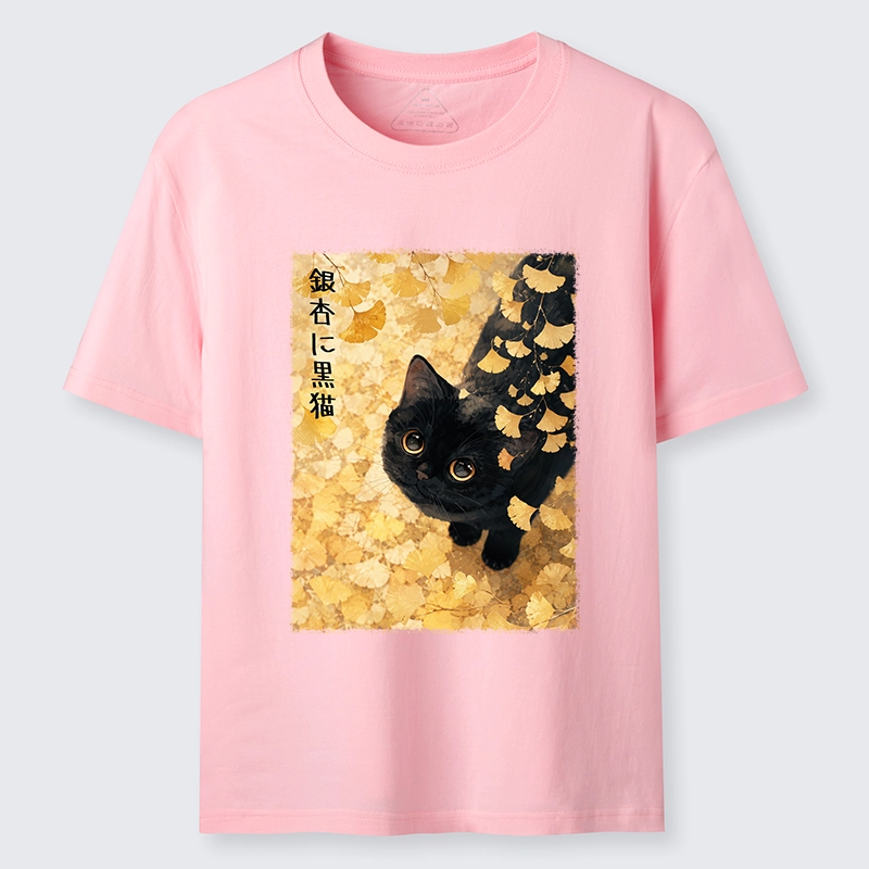 Tokyo-Tiger Ginkgo Black Cat Art Classic T-Shirt