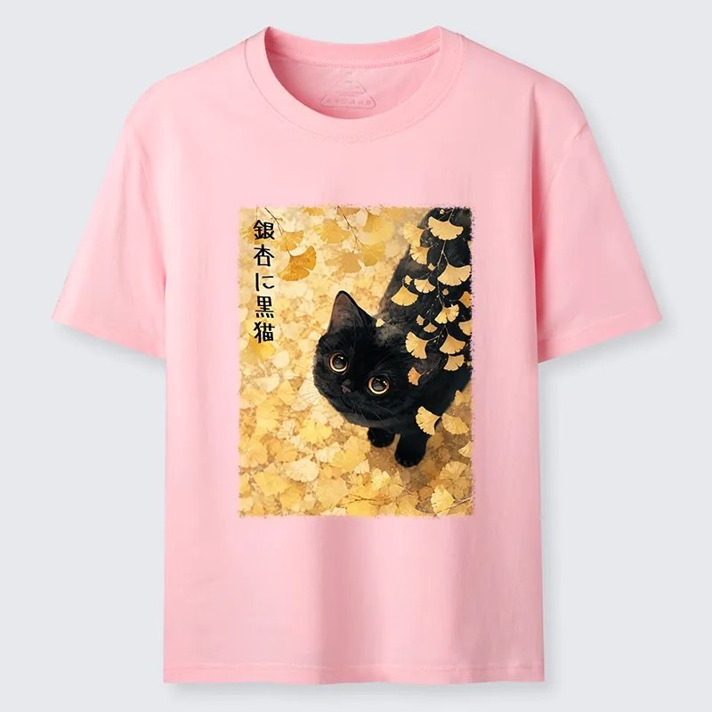 Tokyo-Tiger Ginkgo Black Cat Art Classic T-Shirt