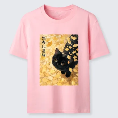 Tokyo-Tiger Ginkgo Black Cat Art Classic T-Shirt
