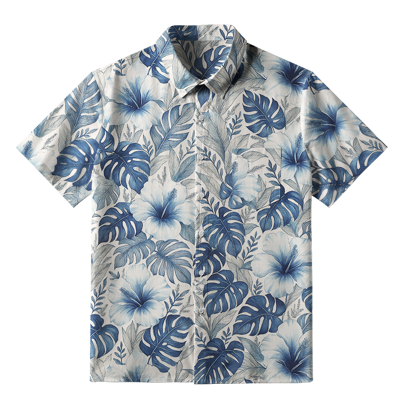 Tokyo-Tiger Lush Floral Jungle Button-up Shirt