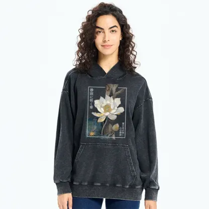 Tokyo-Tiger Blooming Lotus Japan Washed Hoodie