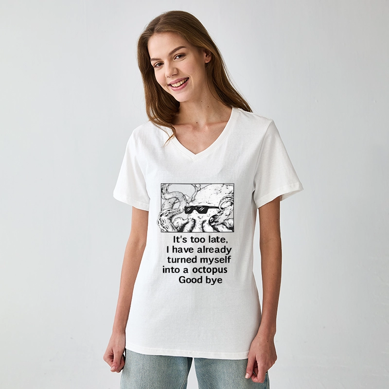 Tokyo-Tiger Octopus Meme I Disappeared Completely V-Neck Classic T-Shirt