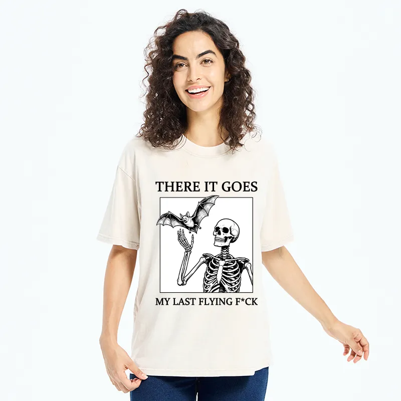 Tokyo‑Tiger Funny Skeleton Bat Meme Washed T‑Shirt