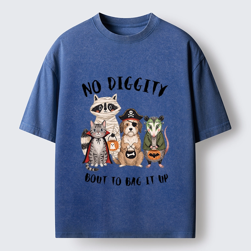 Tokyo‑Tiger Funny Halloween Crew Washed T‑Shirt