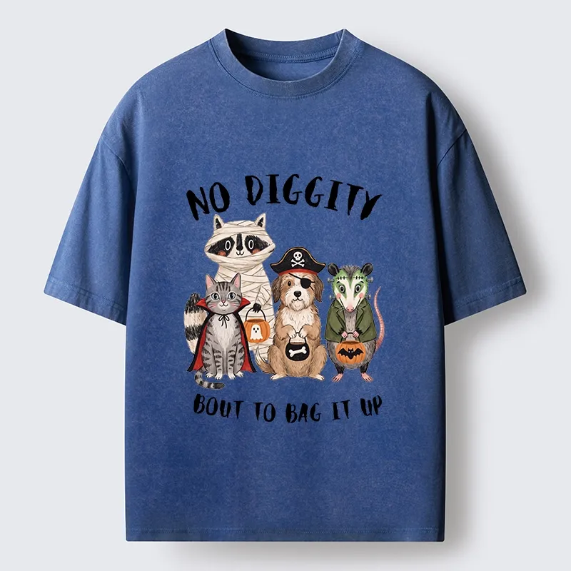 Tokyo‑Tiger Funny Halloween Crew Washed T‑Shirt