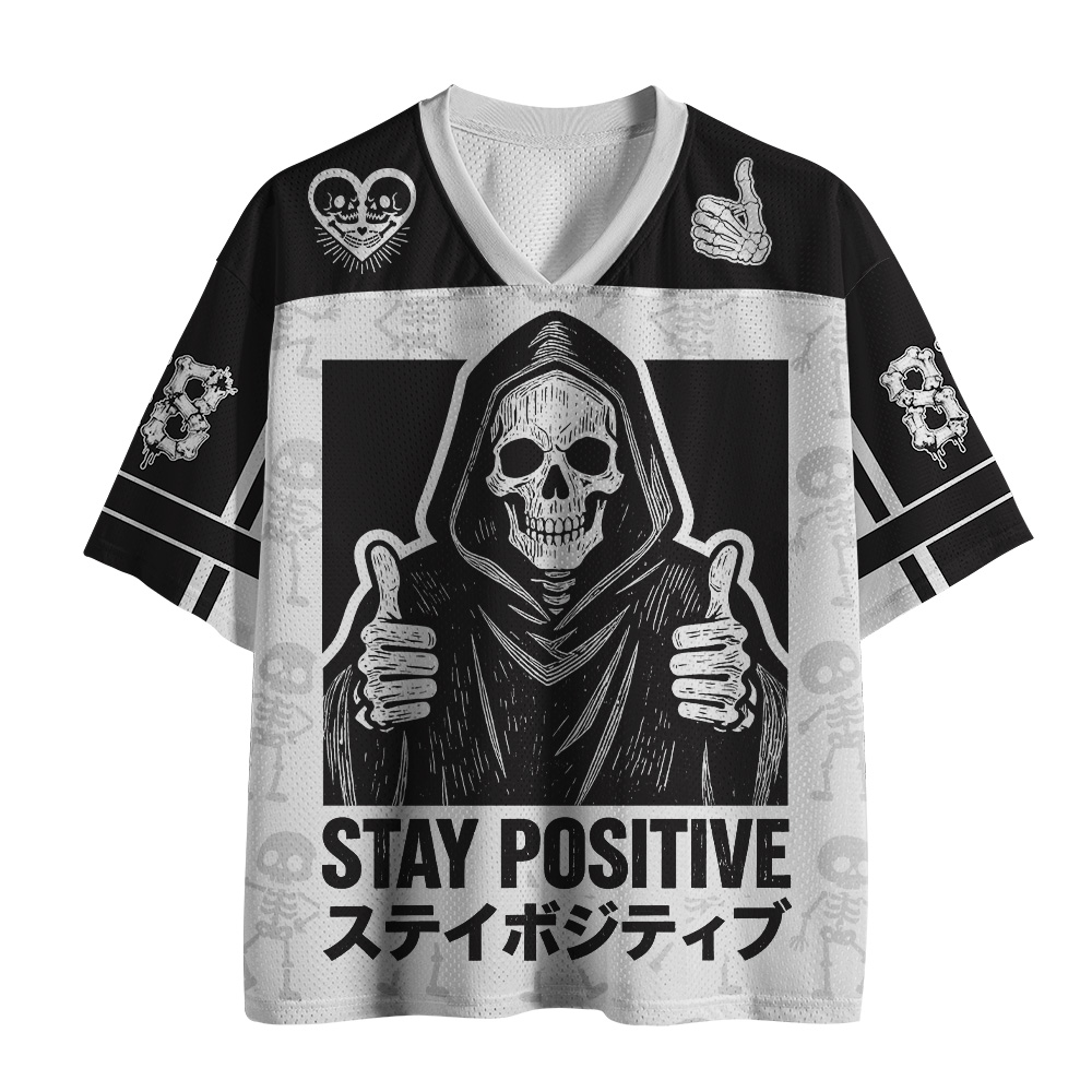 Tokyo-Tiger Stay Positive Skull Mesh Jersey