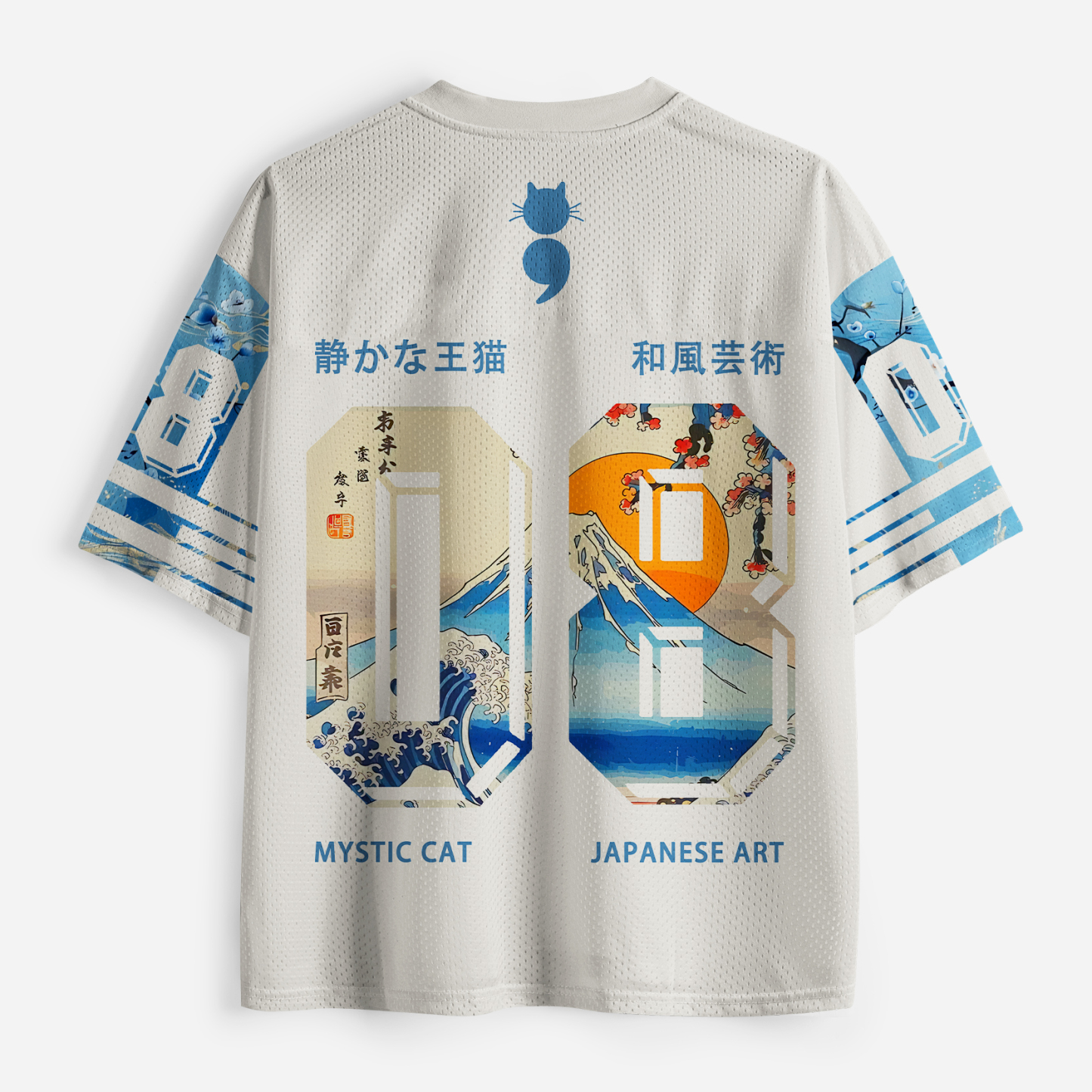 Tokyo-Tiger Mystic Cat At Mount Fuji Mesh Jersey