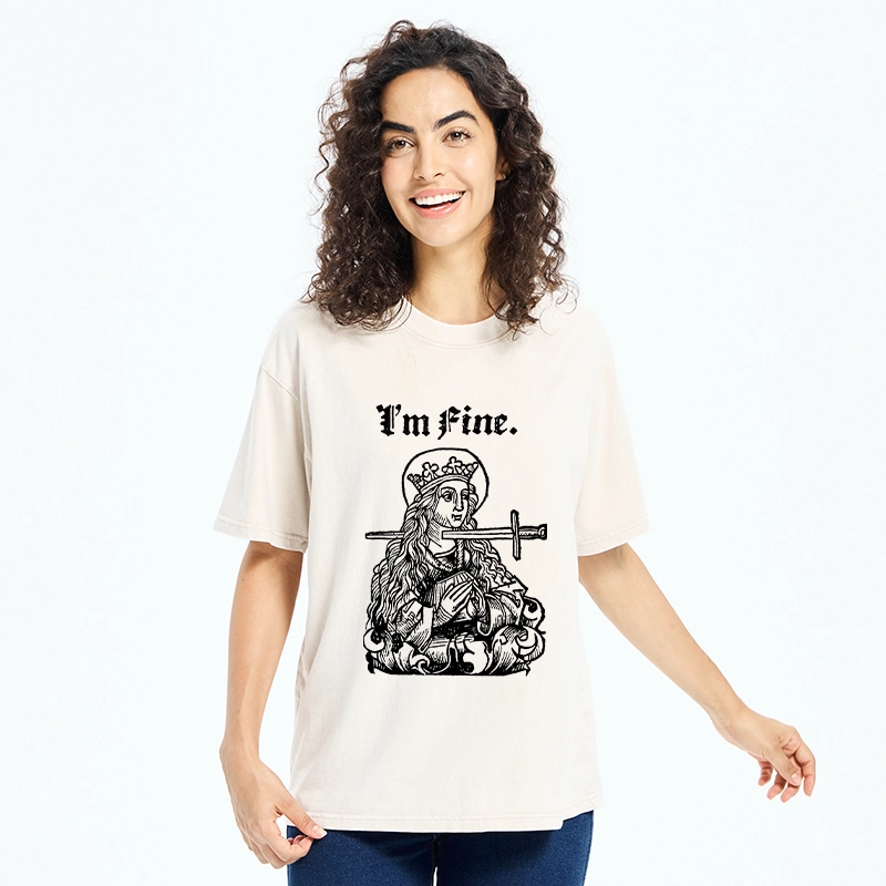 Tokyo-Tiger Medieval Lady Im Fine Vibe Washed T-Shirt
