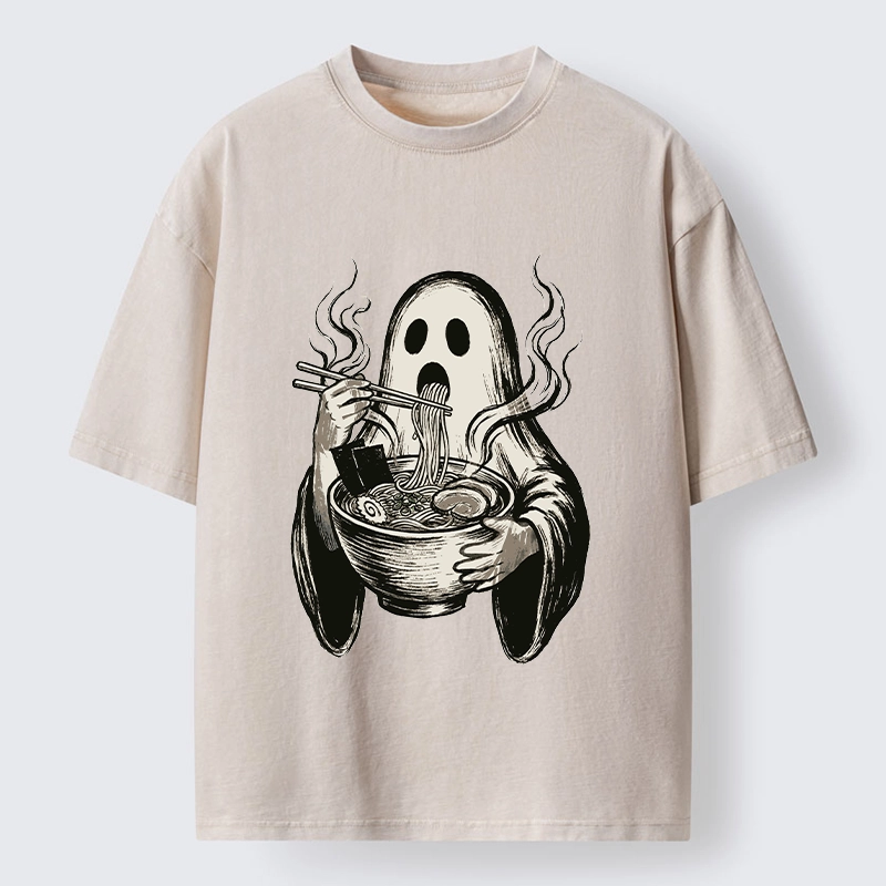 Tokyo‑Tiger Funny Ghost Ramen Washed T‑Shirt