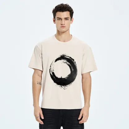Tokyo-Tiger Zen Boat Man In Ink Circle Washed T-Shirt