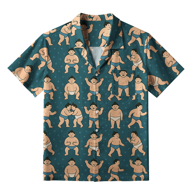 Tokyo-Tiger Sumo Wrestler Aloha Hawaiian Shirt