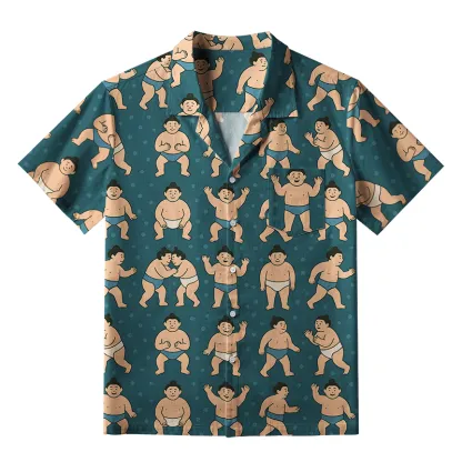 Tokyo-Tiger Sumo Wrestler Aloha Hawaiian Shirt