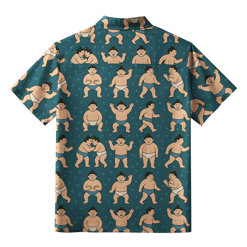 Tokyo-Tiger Sumo Wrestler Button-up Shirt